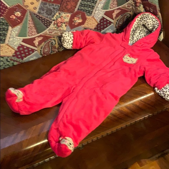 12 Months Girl Pink Coverall - Picture 1 of 8